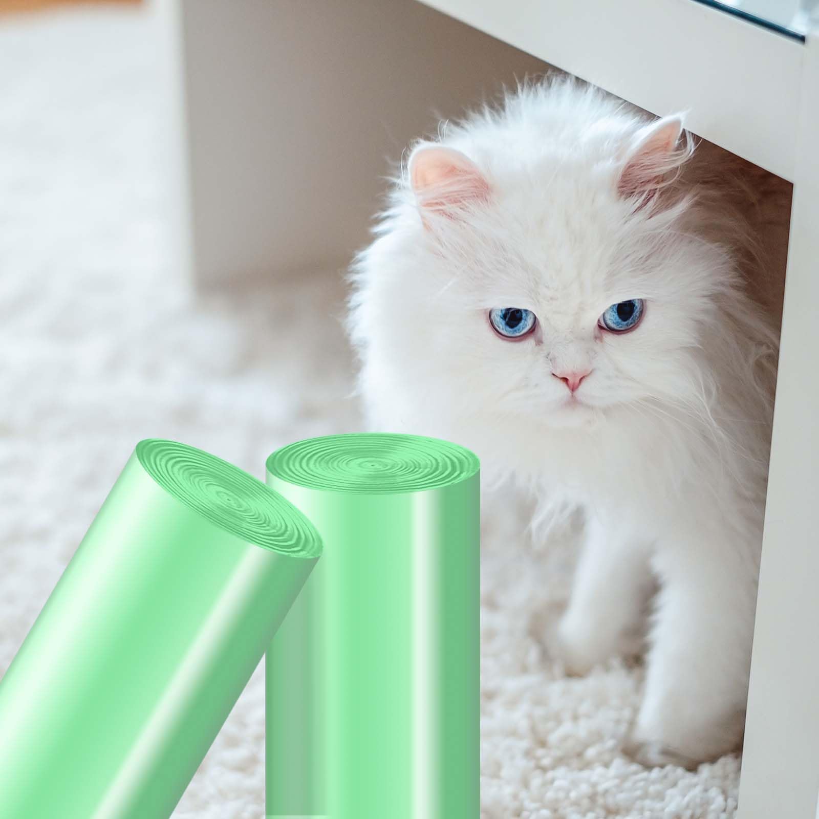 **Durable Cat Waste Drawer Liners - 25 Count Per Roll, 2 Rolls Pack - Tear-Resistant for 9-11 Gallon Drawers - Perfect for Cat Litter Box, Kitchen, Office, Home & Car Trash Can - Easy Cleanup & Odor Control**