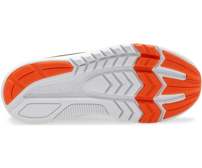 Saucony Kinvara 10 A/C Kids Running Shoes - Lightweight Grey & Orange Sneakers for Boys & Girls - Perfect for School, Sports & Daily Activities