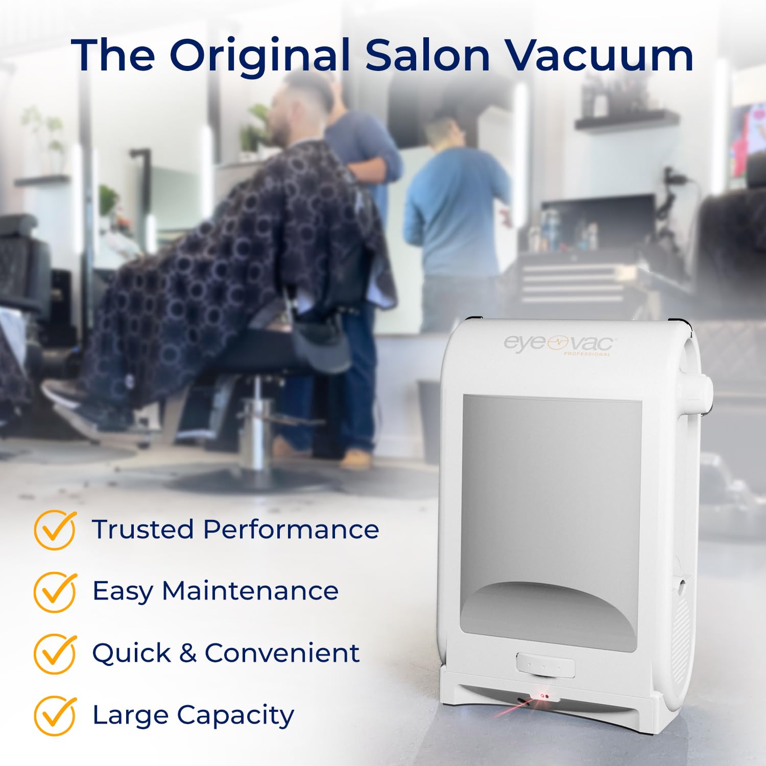 EyeVac Pro Touchless Automatic Dustpan Vacuum - 1400W Ultra Powerful Corded Canister Vacuum for Pet Hair, Food Crumbs & Dirt - Bagless with Smart Sensors - Ideal for Salon, Kitchen & Home Cleaning (White)