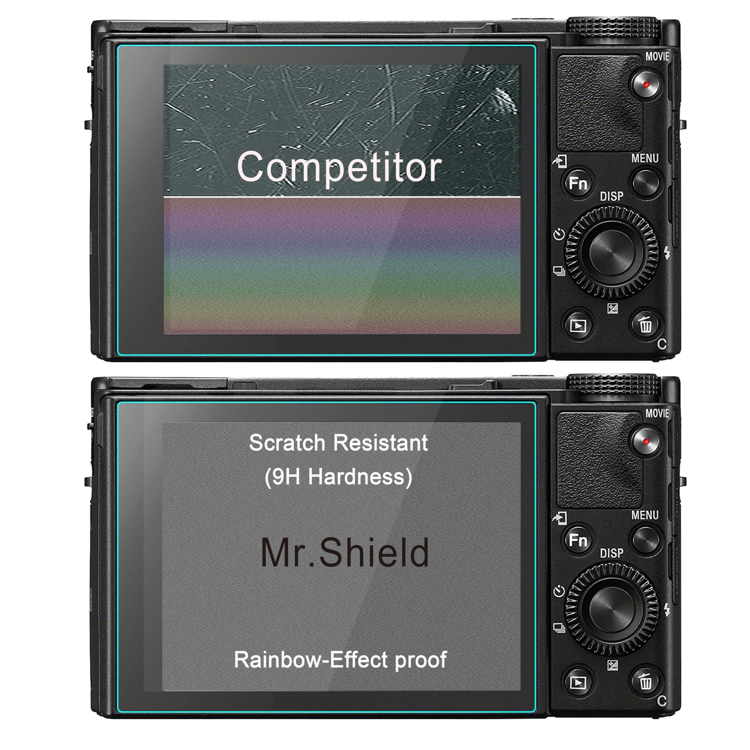 Mr.Shield 3-Pack Tempered Glass Screen Protector for Sony RX100 VII - 9H Hardness for Outdoor Photography