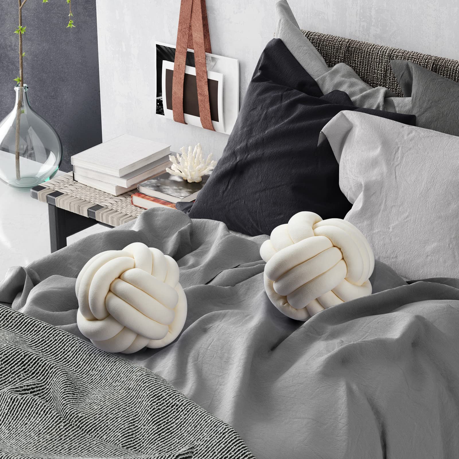 Namalu Plush Knot Pillows - Stress Relief for Bed & Sofa (10.6