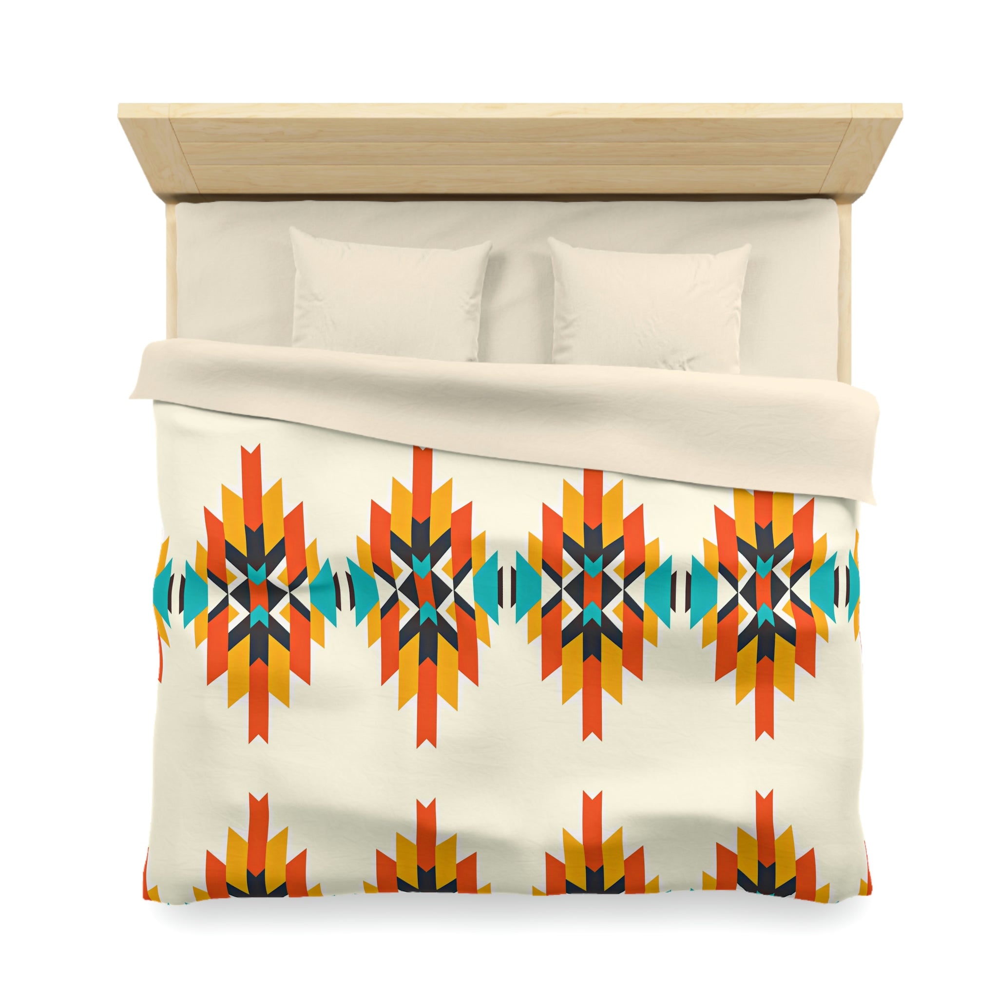 Southwestern Arrow Print Microfiber Duvet Cover Set - Soft Bedding for Queen King Bed - Boho Chic Bedroom Decor for Cozy Home & Guest Room