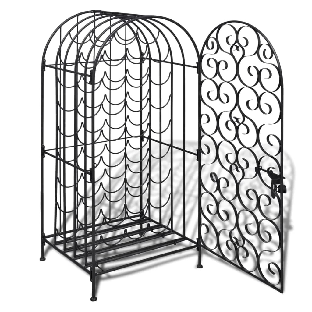 vidaXL 35-Bottle Metal Wine Rack Stand - Sturdy Bar Liquor Display & Storage Organizer for Home, Restaurant, or Wine Cellar