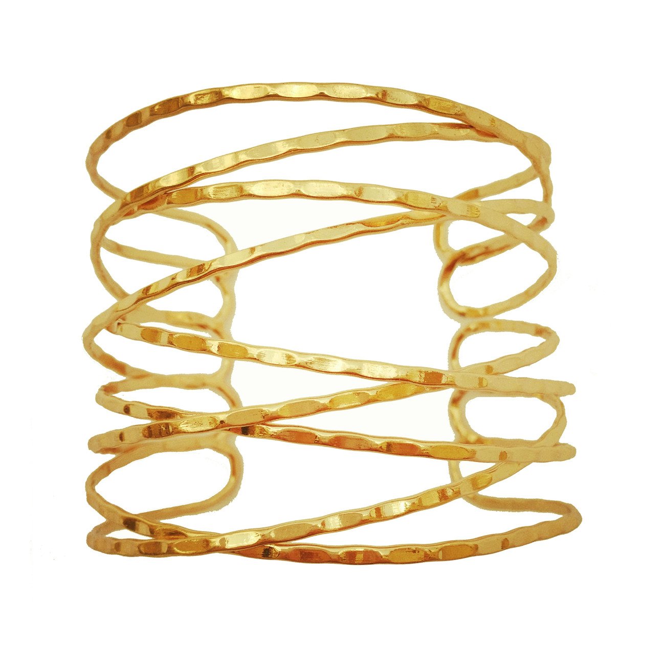 Elegant Gold Swirl Arm Cuff Bracelet - Adjustable 2.8