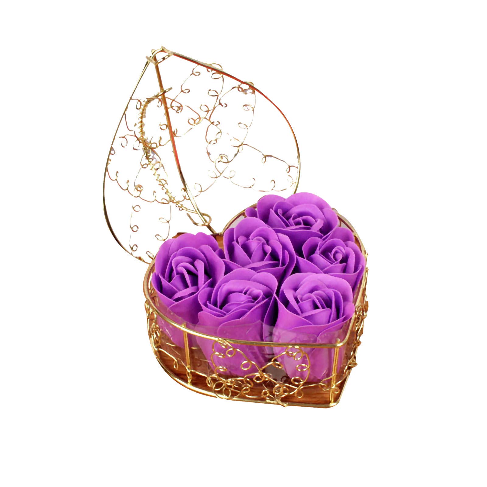 YTao Valentine's Soap Foam Rose Bear - DIY Artificial Floral for Wedding, Party & Home Decor | Purple Foam Rose Heads & Petals for Bath, Crafts & Festivals | Perfect for Romantic Gifts, Bridal Showers & Bathroom Decorations