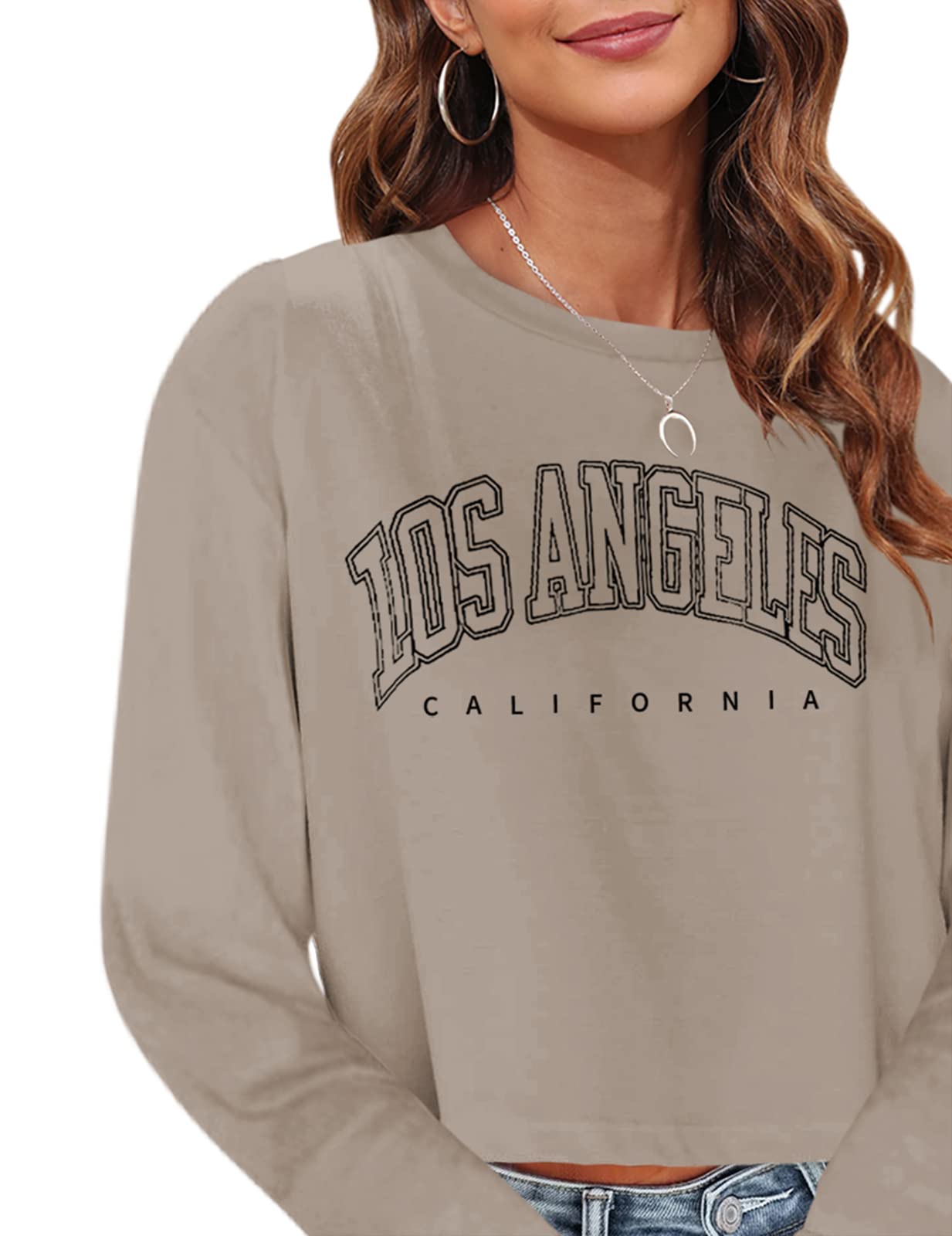 Tankaneo Women's Long Sleeve Crop Tops - Loose Fit Cropped T-Shirt 2025 | Crew Neck Casual Shirts for Women | Perfect for Layering, Streetwear & Everyday Outfits