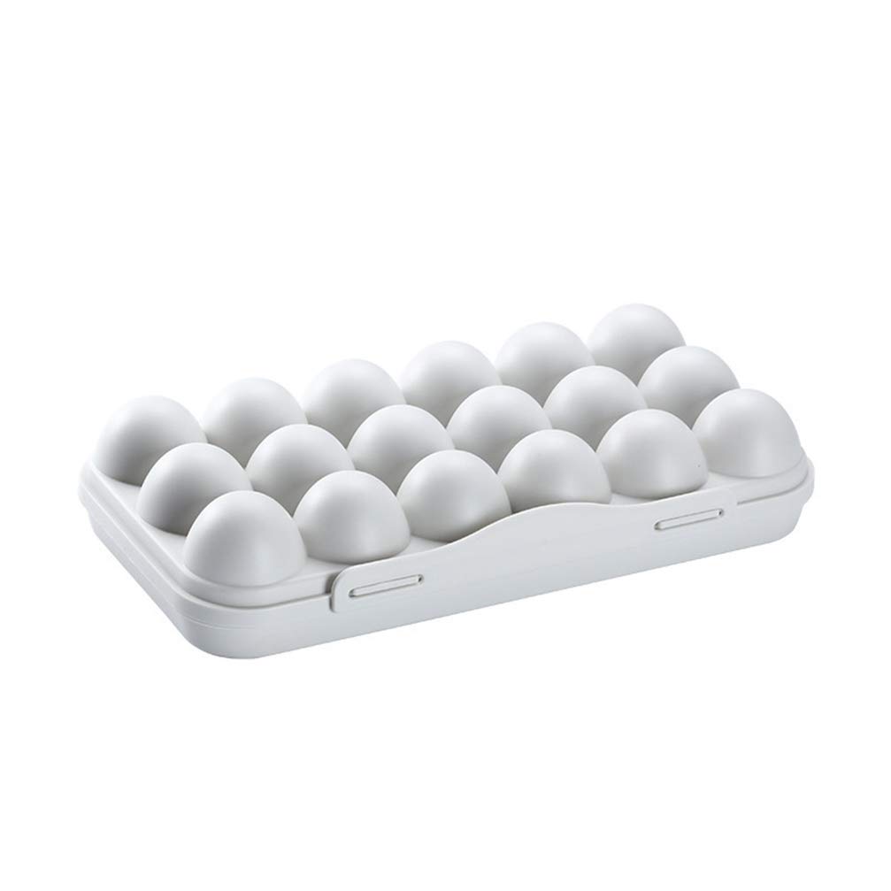 Hemoton 4-Piece 18-Cell Plastic Refrigerator Egg Storage Container with Lid - Grey | Fresh Egg Organizer Tray for Kitchen, Pantry & Fridge Organization | Perfect for Home, Restaurant & Farm Use