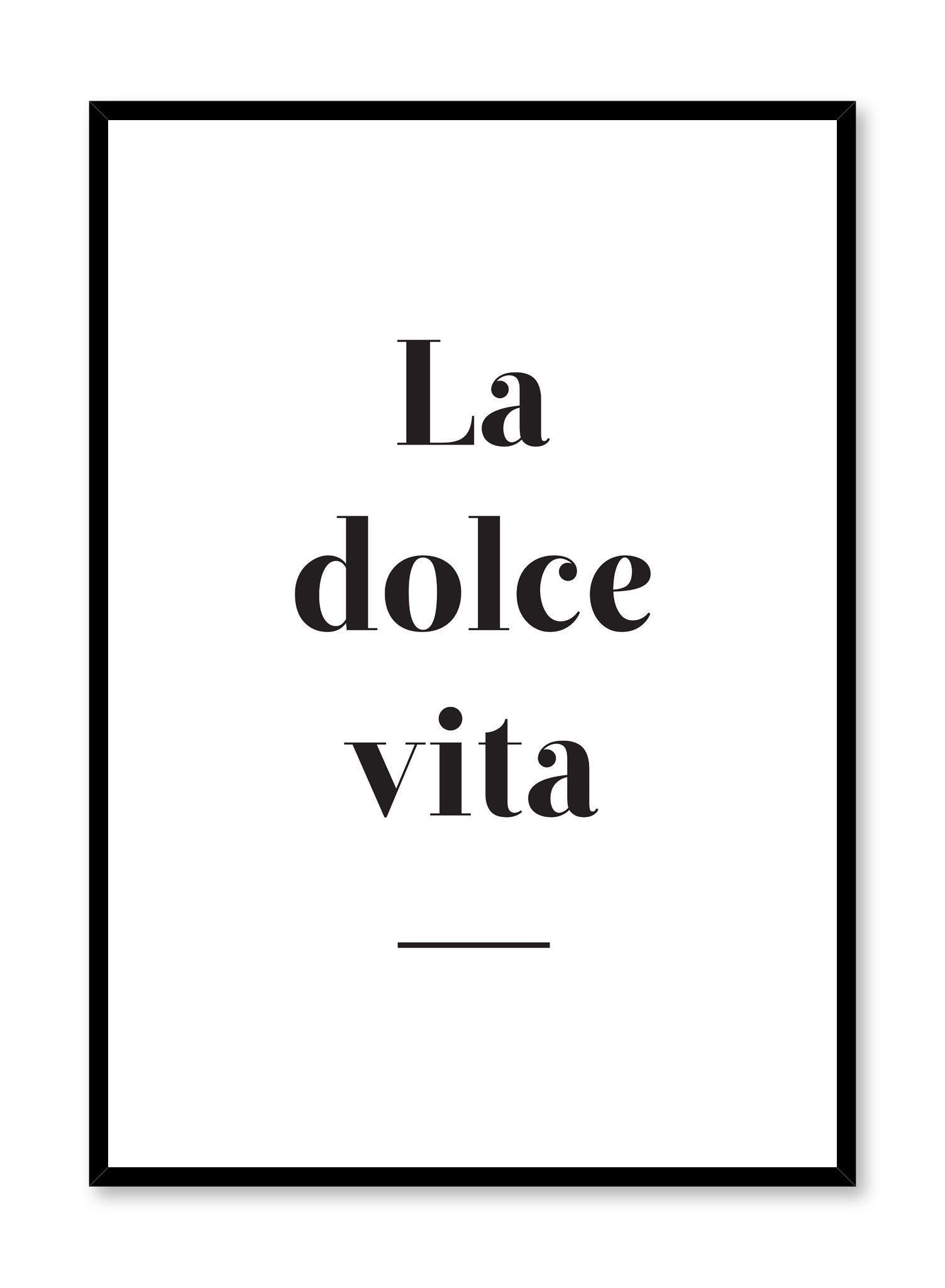 La Dolce Vita Vintage Movie Poster - Classic Italian Film Wall Art Decor for Home, Office & Cinema Room