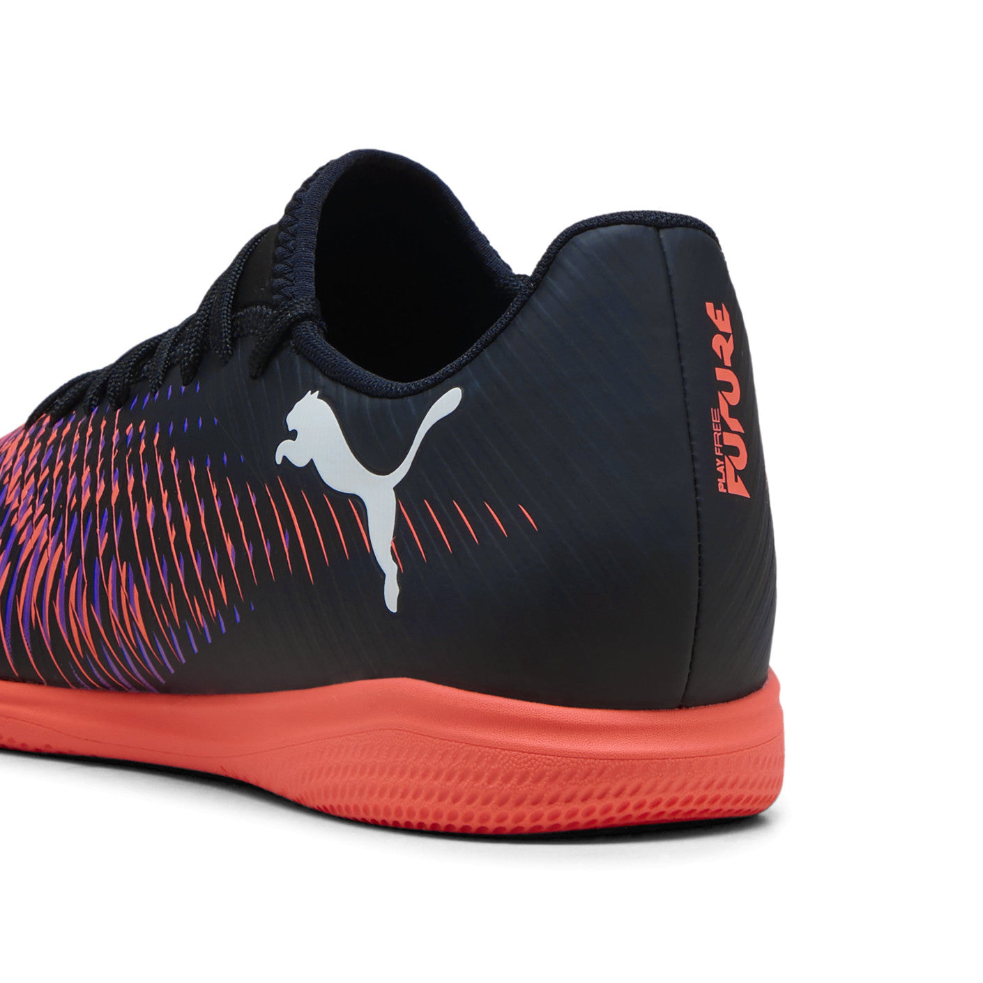 Puma Future 8 Play IT Indoor Football Shoes for Men - Black/Glowing Red - Lightweight Soccer Cleats with Enhanced Grip - Perfect for Indoor Training & Futsal Matches