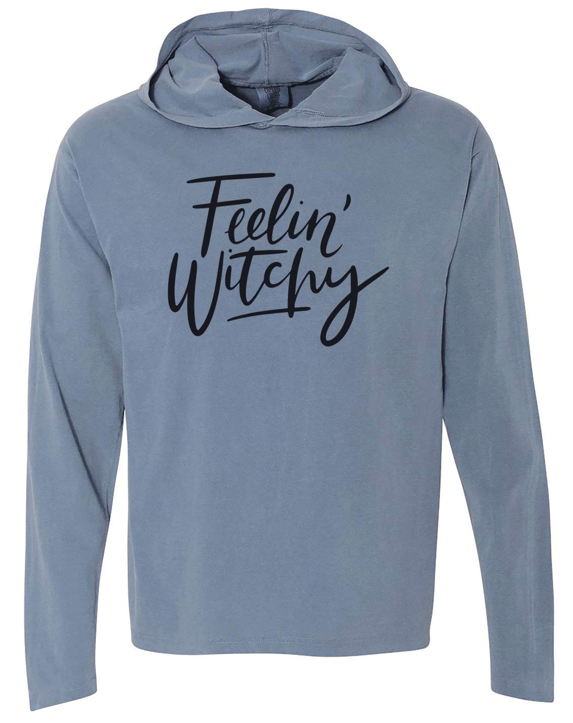 Unisex Feeling Witchy Halloween Blue Hoodie by 7 ate 9 Apparel | Cozy Pullover Sweatshirt for Halloween Costumes, Fall Fashion & Casual Wear