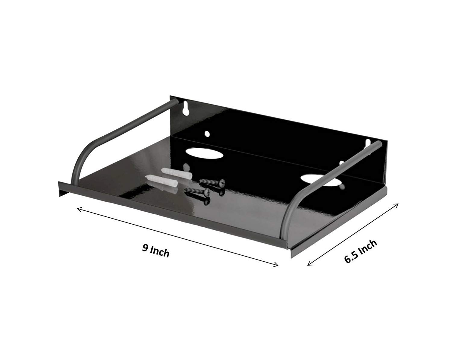 Universal VR Set Top Box & DTH Wall Mount Stand - WiFi Router Holder for All Types of Devices, Black | Perfect for Living Room, Bedroom & Office Organization