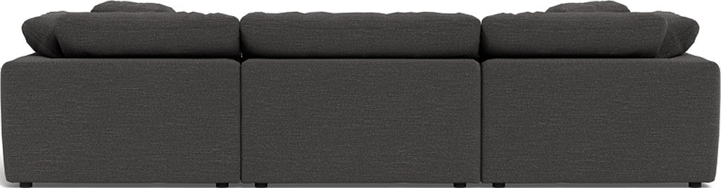 Fluffy 3-Piece Sofa Set with Double Ottoman - Soft and Comfortable Living Room Furniture for Small Spaces, Apartment, Dorm or Lounge Area