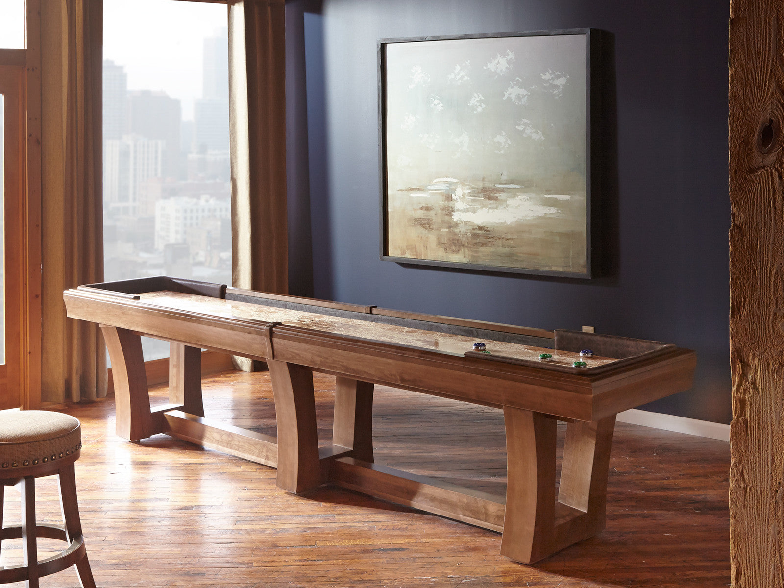 California House City Shuffleboard Table - Premium Indoor/Outdoor Shuffleboard Game for Home, Bar, Game Room & Backyard Entertainment