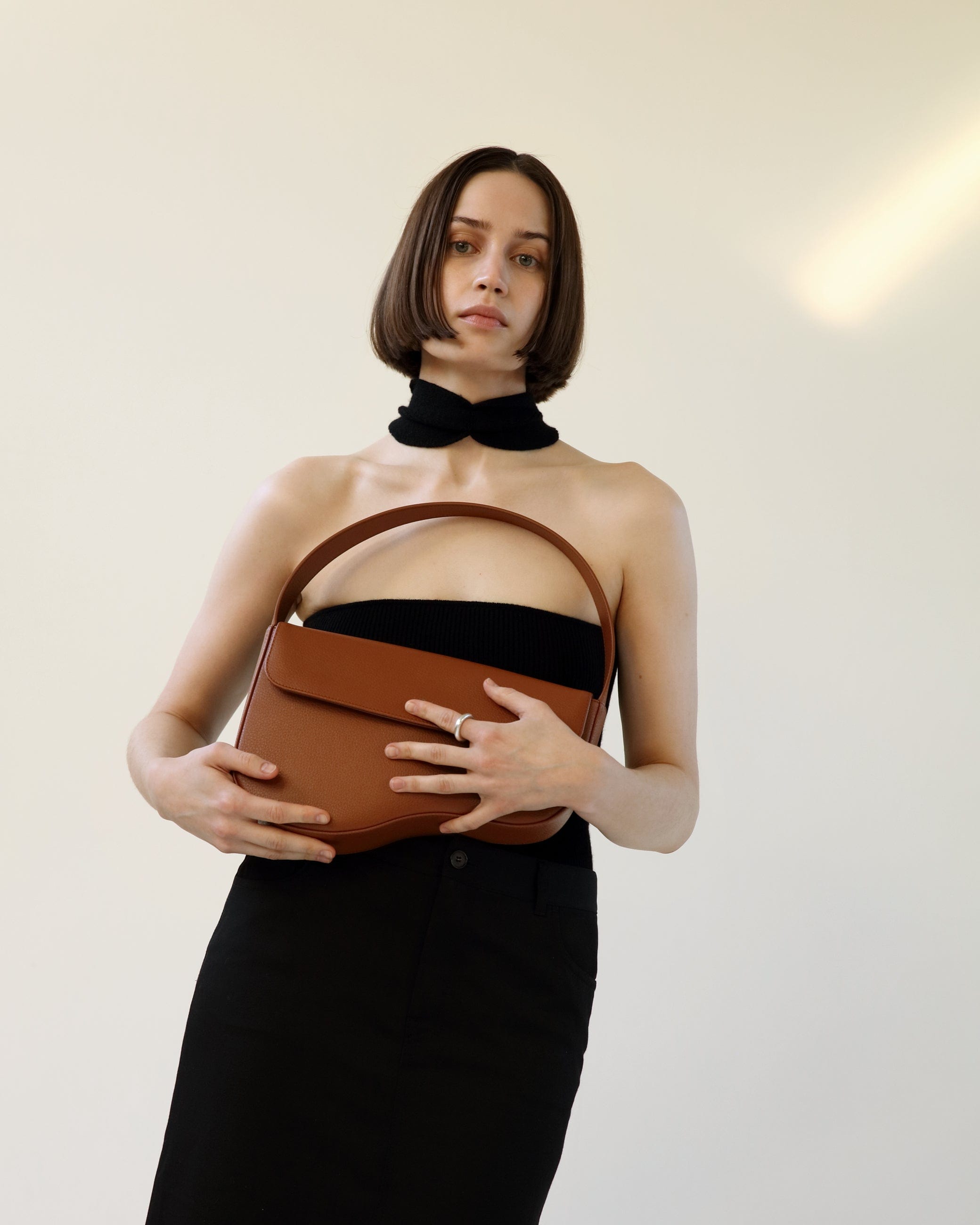 Clover MIRUM® Vegan Leather Saddle Bag for Women | Eco-Friendly Crossbody Purse | Walnut Brown | Perfect for Work, Travel & Everyday Use