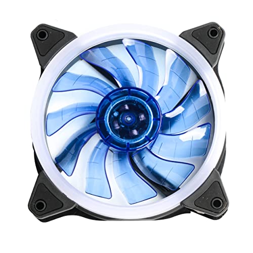 Dracaena 1 Pack 120mm Blue LED Case Fan - 12V DC Computer Cooling Fan with LED Light for PC Water Cooling Systems | Perfect for Gaming PC, Desktop Computer & Server Cooling Solutions