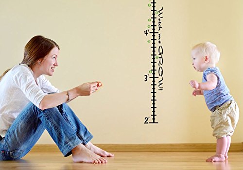 Kids Growth Chart Sticker - Monkey Wall Decal 2-5ft with Age Markers for Nursery & Playroom