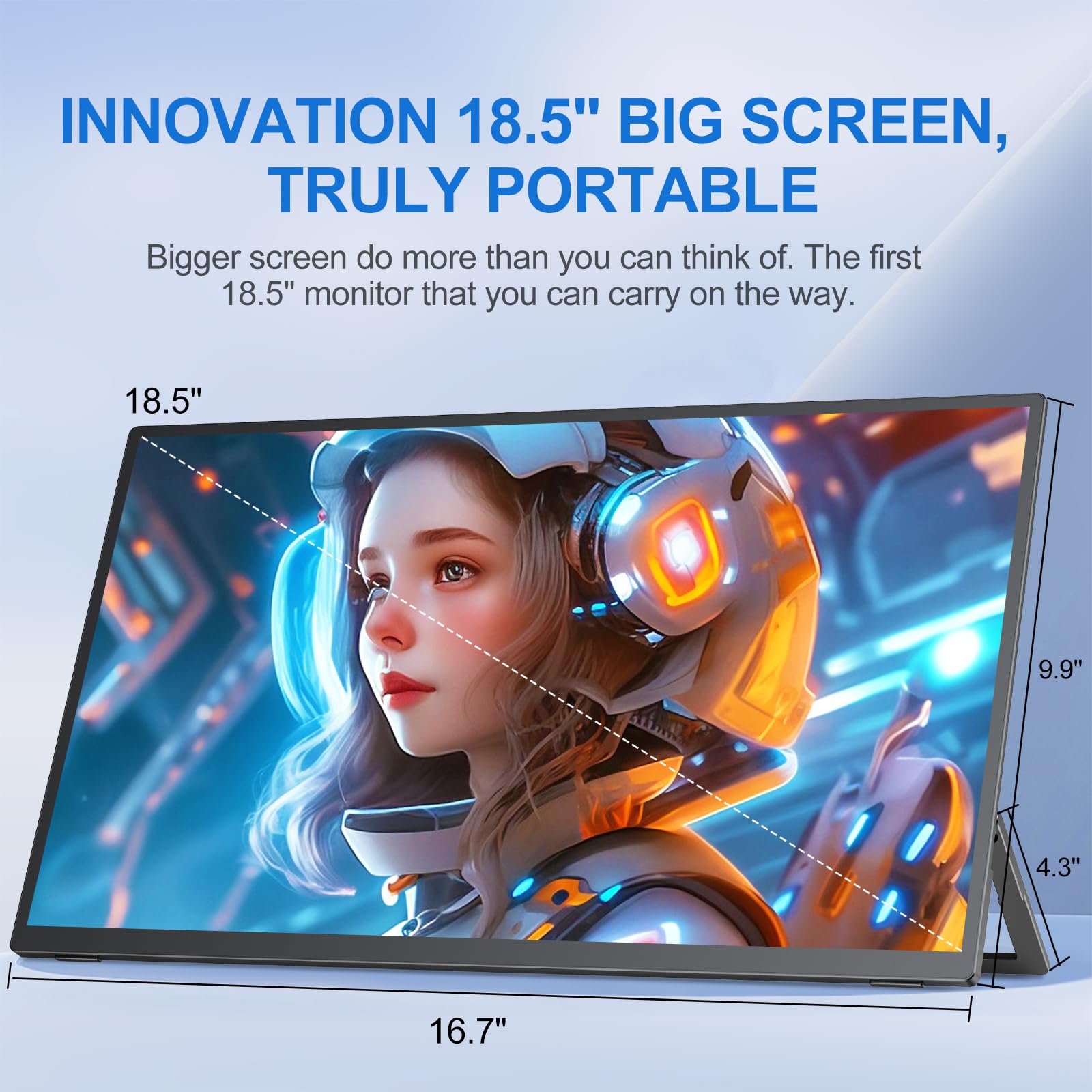 EVICIV 18.5 Inch Portable Touchscreen Monitor - 120Hz FHD 1080P USB-C Mini HDMI VESA Mountable - Ultra Slim Travel Monitor for Laptop PC Phone Gaming & Office Work