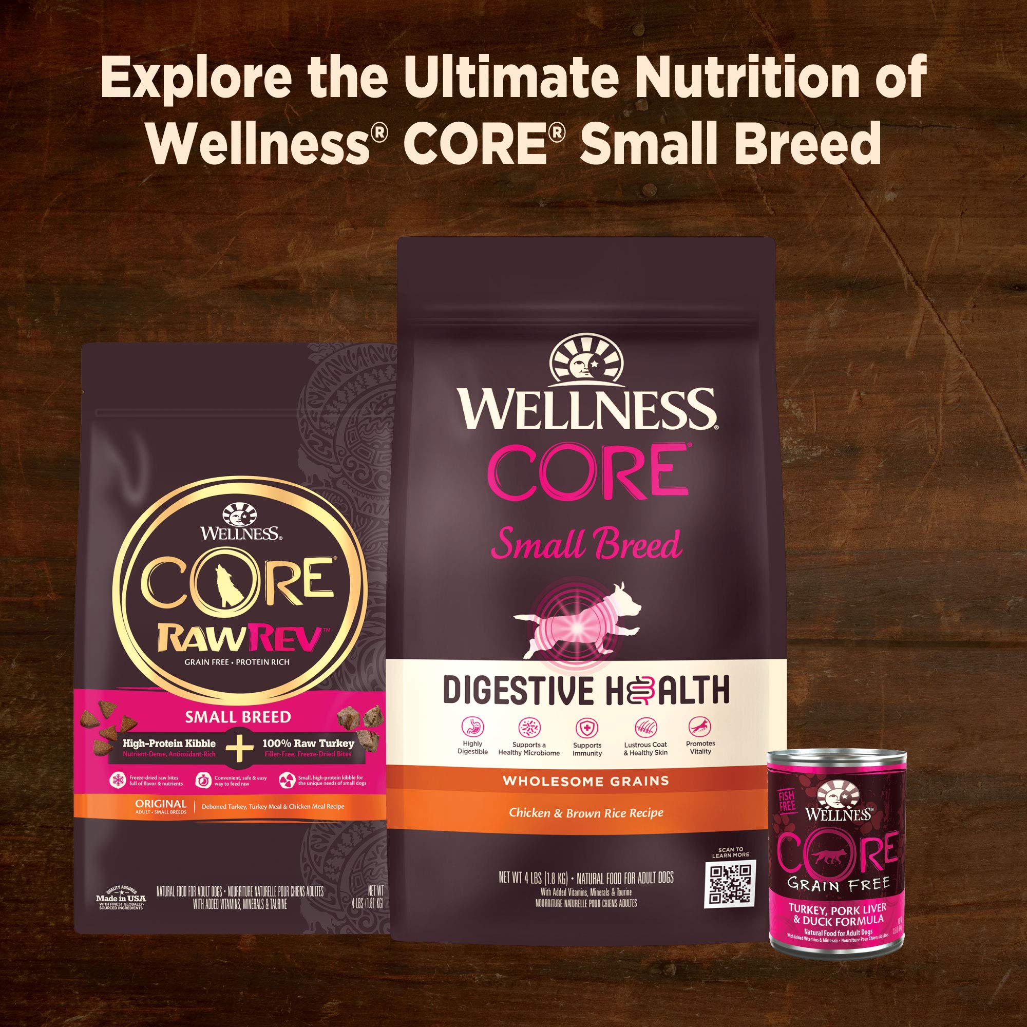 Wellness CORE Natural Grain Free Small Breed Mini Meals Pate Variety Pack - 12 Pack of 3oz Cans for Puppies & Small Dogs | High Protein, Digestive Health | Perfect for Travel, Training & Daily Feeding