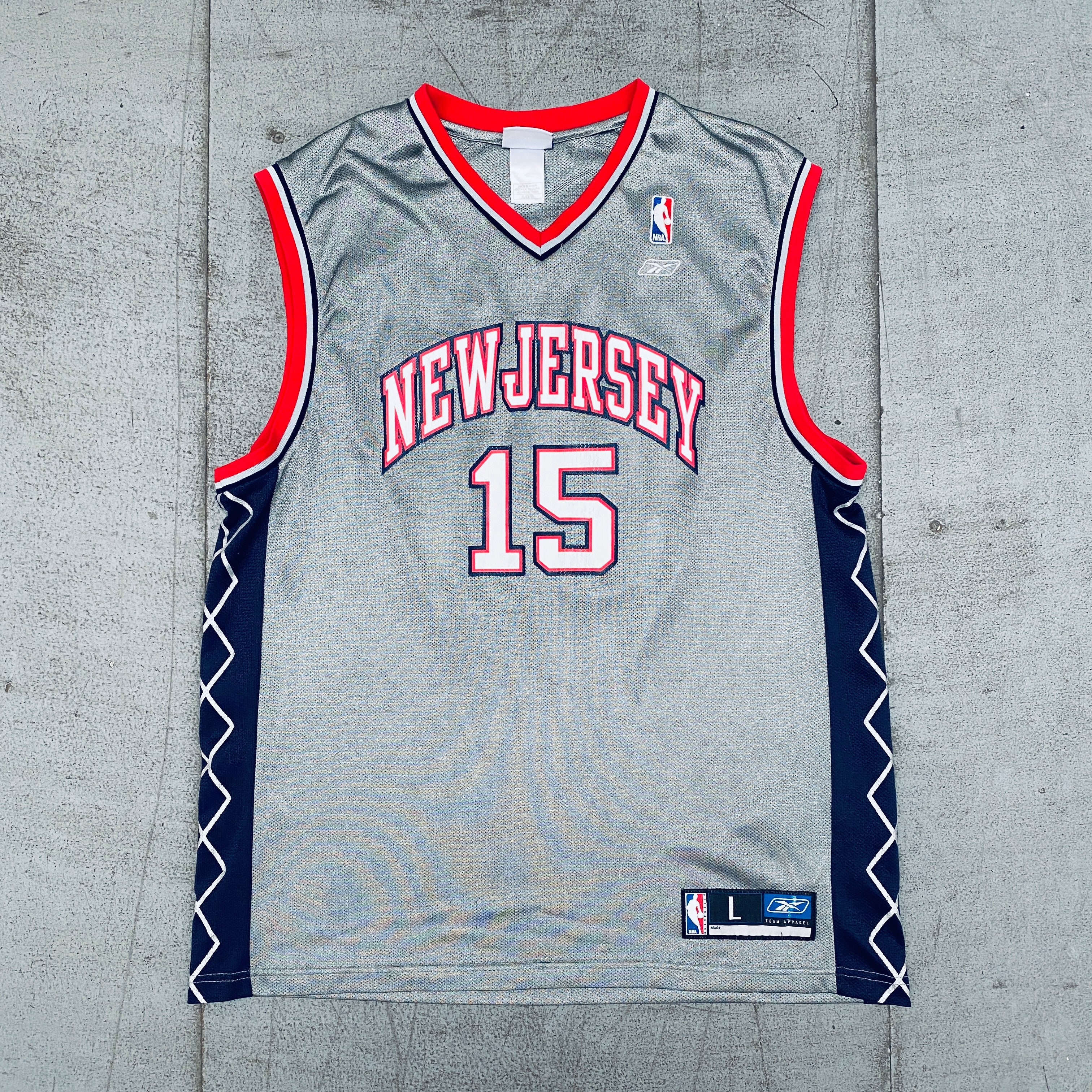 Vince Carter 2004-05 New Jersey Nets Reebok Silver Basketball Jersey Size Large - Authentic NBA Jersey for Fans, Collectors & Game Day Outfits