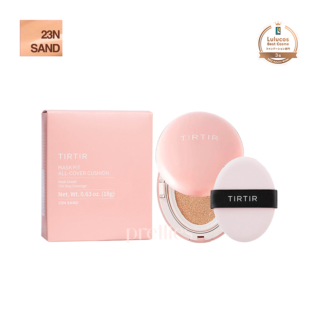 TIRTIR Mask Fit All Cover Cushion SPF50+ PA+++ 18g - 23N Sand Pink - Full Face Coverage, Sun Protection & Hydration - Perfect for Daily Makeup, Travel & On-the-Go Touch Ups