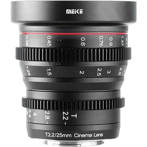 Meike 25mm T2.2 Manual Focus Cine Lens for Micro Four Thirds Cameras - Perfect for Filmmaking, Vlogging & Low Light Photography