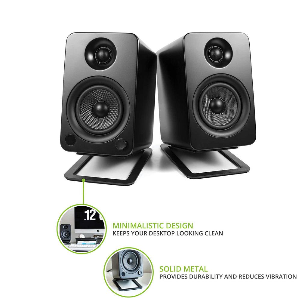 Kanto S4 Premium Desktop Speaker Stands for Bookshelf & Studio Monitors - Perfect for Home Office, Gaming & Music Production