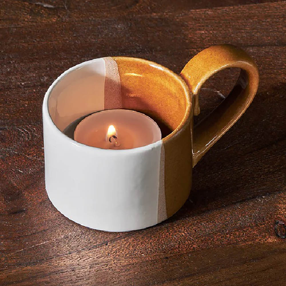 Mittee Ceramic Teacup Tealight Holders Set of 2 - 50% Off - Perfect for Romantic Dinners, Wedding Decor & Home Ambiance