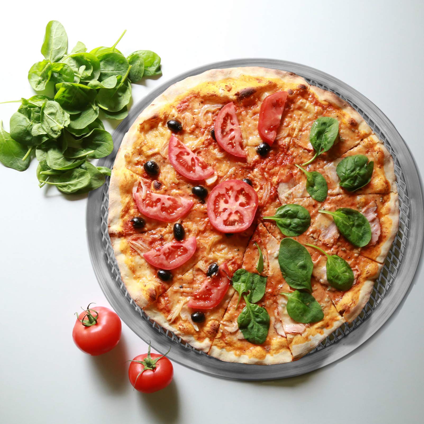 Non-Stick 11-Inch Aluminum Pizza Crisper Pan - Thickened Baking Mesh for Perfect Homemade Pizza, Bread & Pastries | Ideal for Oven, Grill & BBQ | Durable & Easy Clean Bakeware