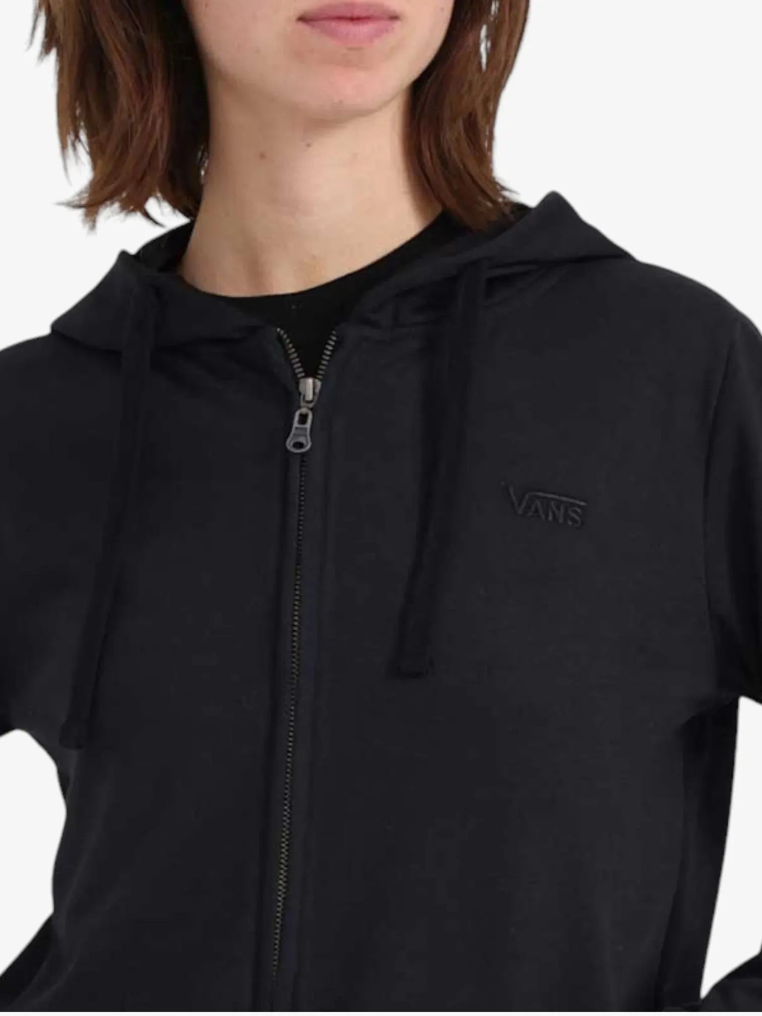 Vans Women's Everyday OS Zip Hoodie - Black | Casual Streetwear for Everyday Comfort & Style | Perfect for Outings, Travel & Relaxing