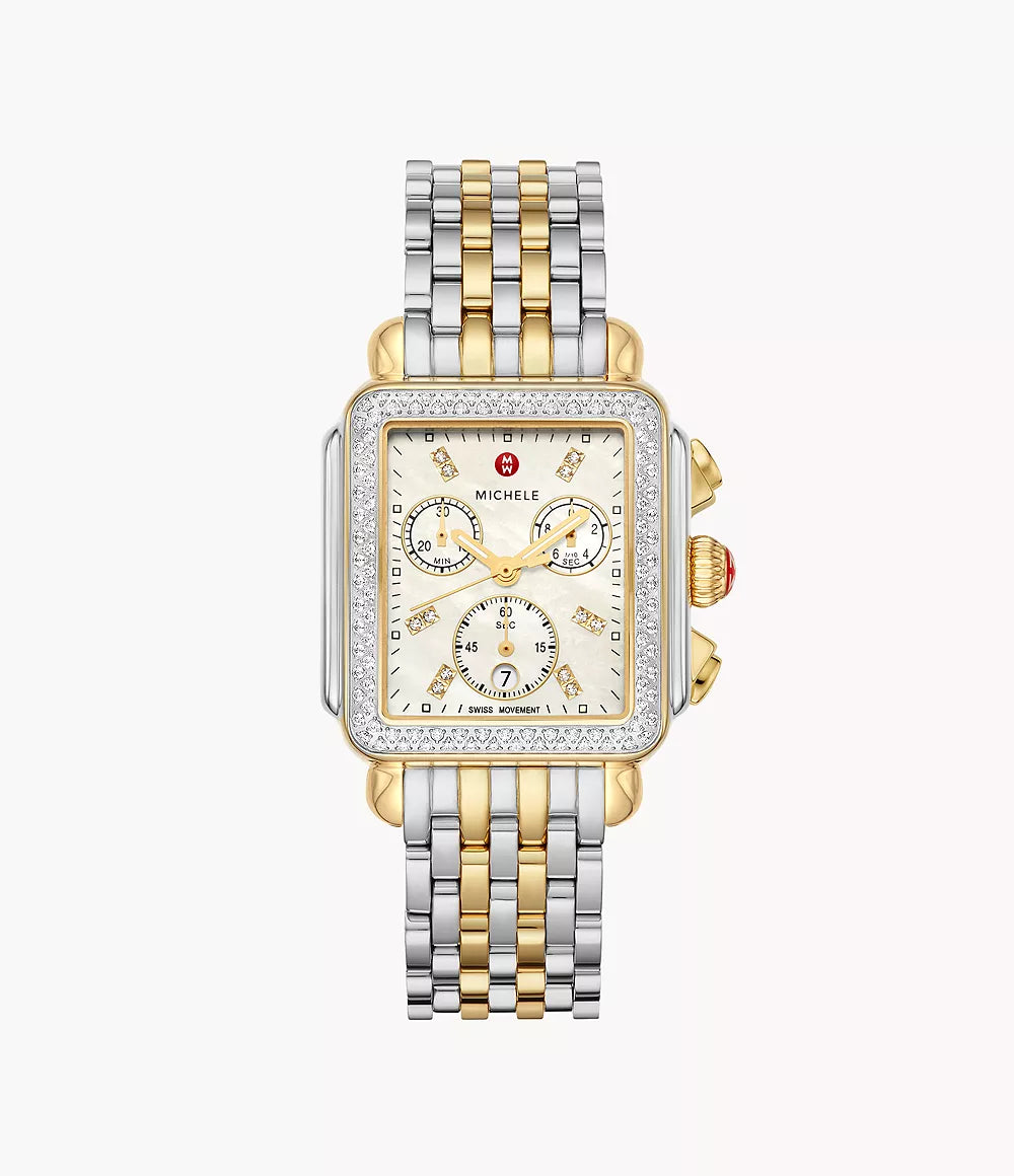 18k Gold and Diamond Two-Tone Watch for Women - Luxury Elegant Timepiece for Parties, Weddings & Special Occasions