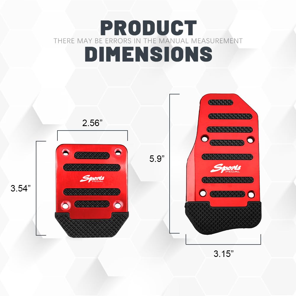 3PCS Non-Slip Aluminum Car Pedal Covers for Manual Transmission - Sporty Driving