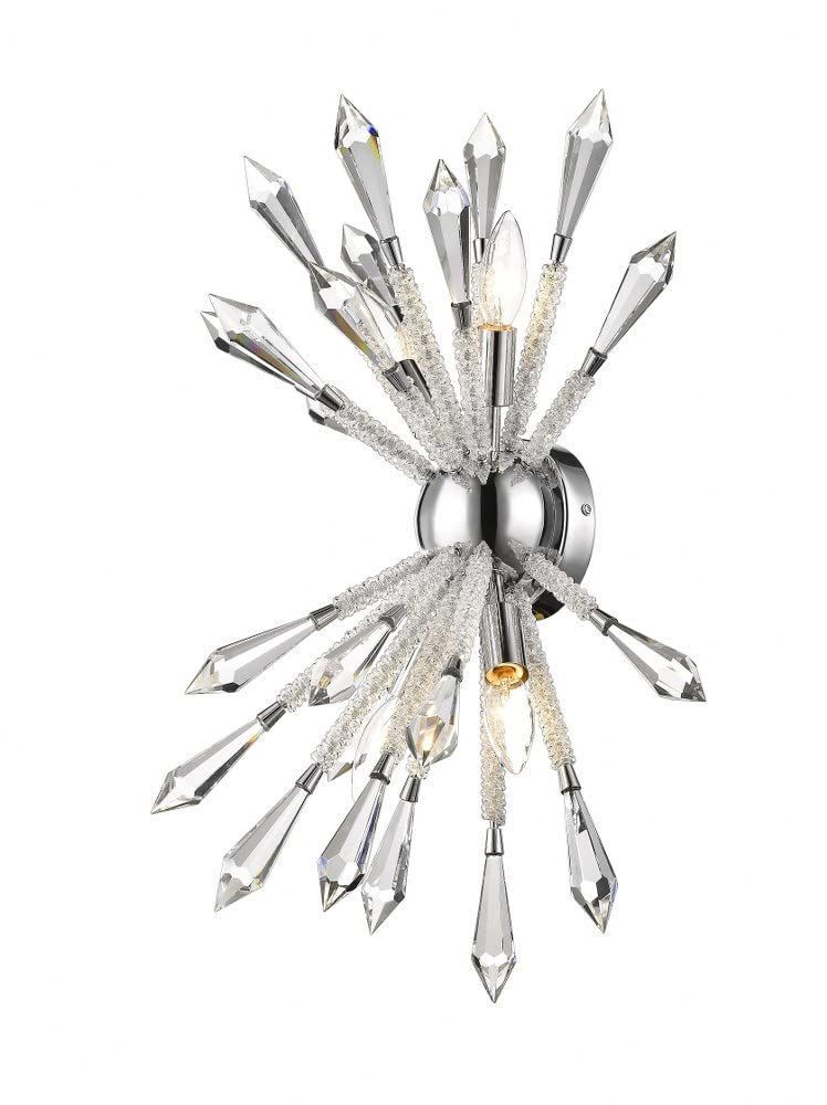 Z-Lite 4002-4S 4-Light Chrome Wall Sconce - Modern Bathroom Vanity Lighting for Bedroom, Hallway & Entryway