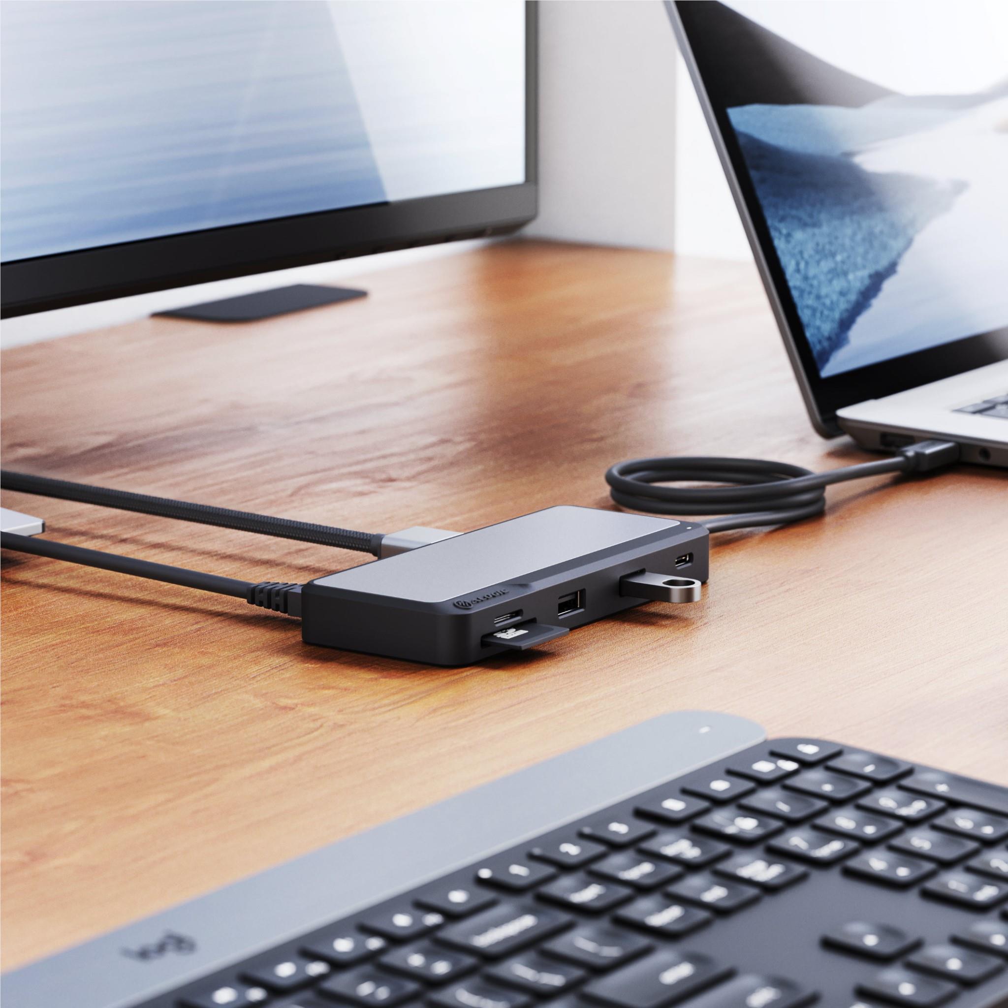 Alogic Fusion Pro AXIS USB C 8-in-1 Dual Display Docking Station for MacBook & Windows Laptops - 4K HDMI, Ethernet, USB Ports - Perfect for Home Office & Remote Work Setup