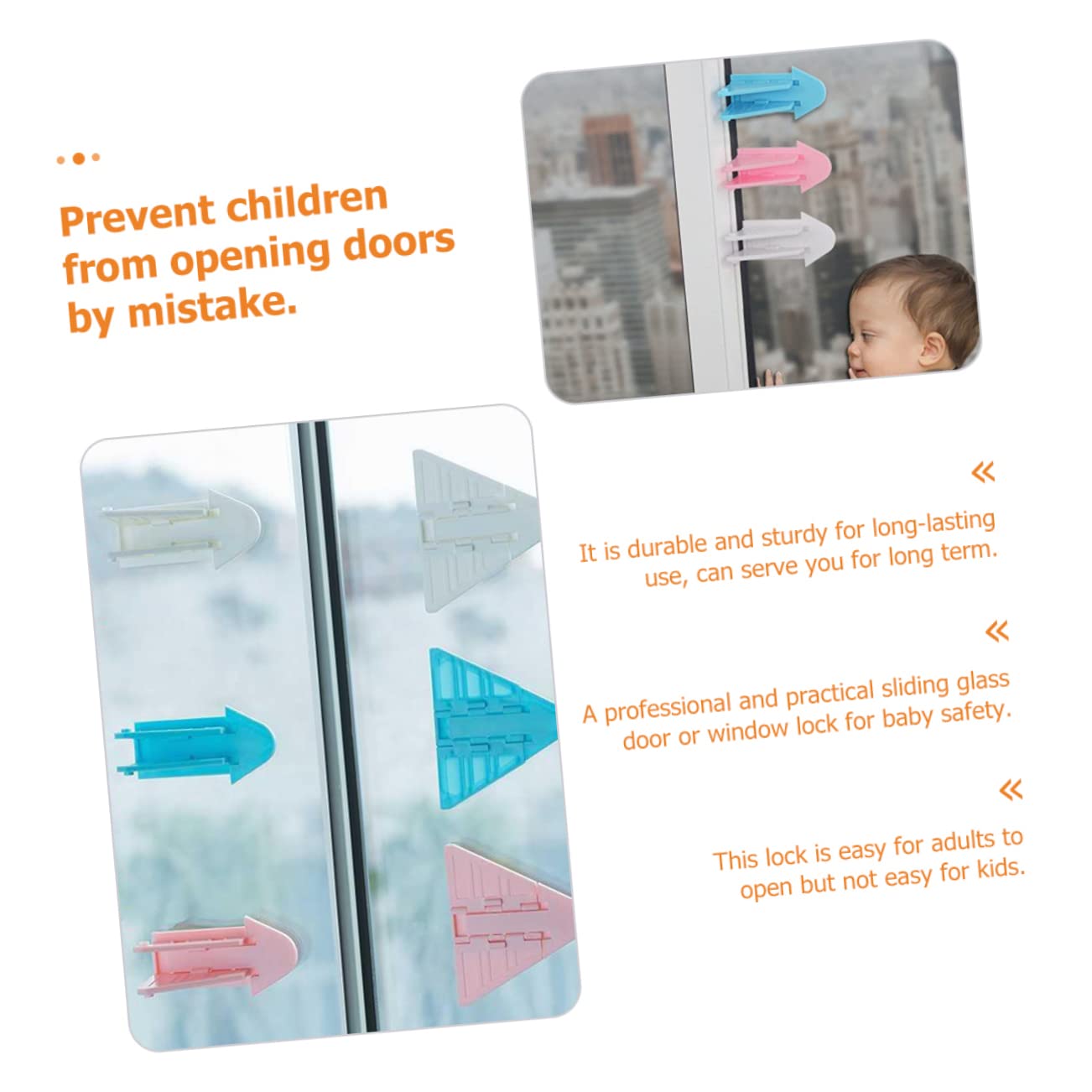 VICASKY 36 Pcs Child Safety Window Locks - Keyless Security Door Locks for Home, Baby Proofing & Pet Safety - ABS Material for Windows & Doors