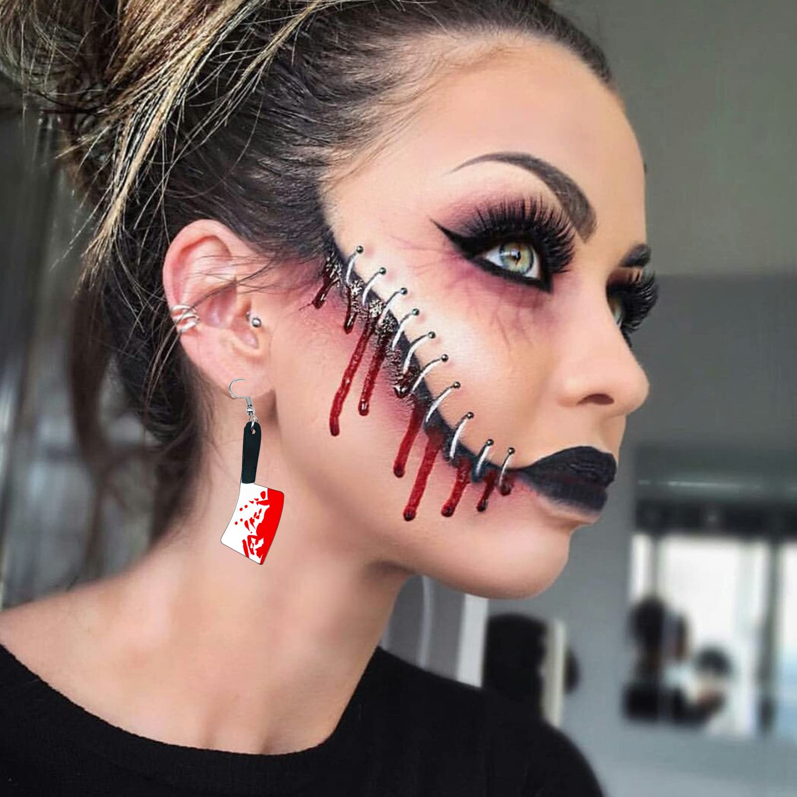 Gothic Dagger Drop Earrings for Women - Acrylic Knife Dangle Earrings - Halloween Party Jewelry - Perfect for Costumes, Cosplay & Gothic Fashion