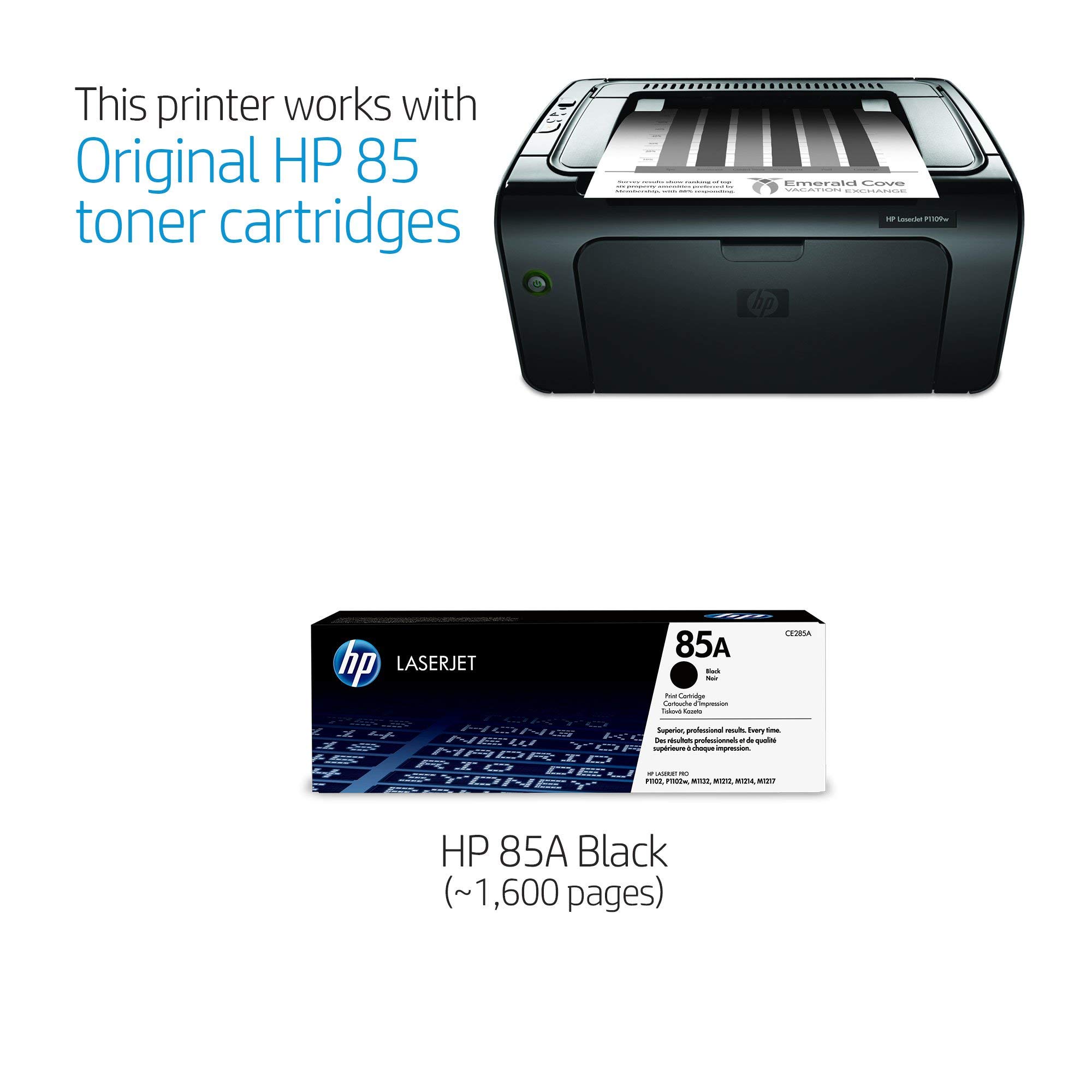 HP LaserJet Pro P1109w Wireless Monochrome Laser Printer (CE662A) - Renewed | Fast Printing, Home & Office Use, Compact Design