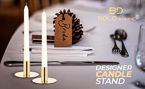 BOLD & DIVINE Decorative Taper Candle Holder Stand - Elegant Wedding, Dining & Party Decor for Home, Table Centerpiece & Romantic Ambiance