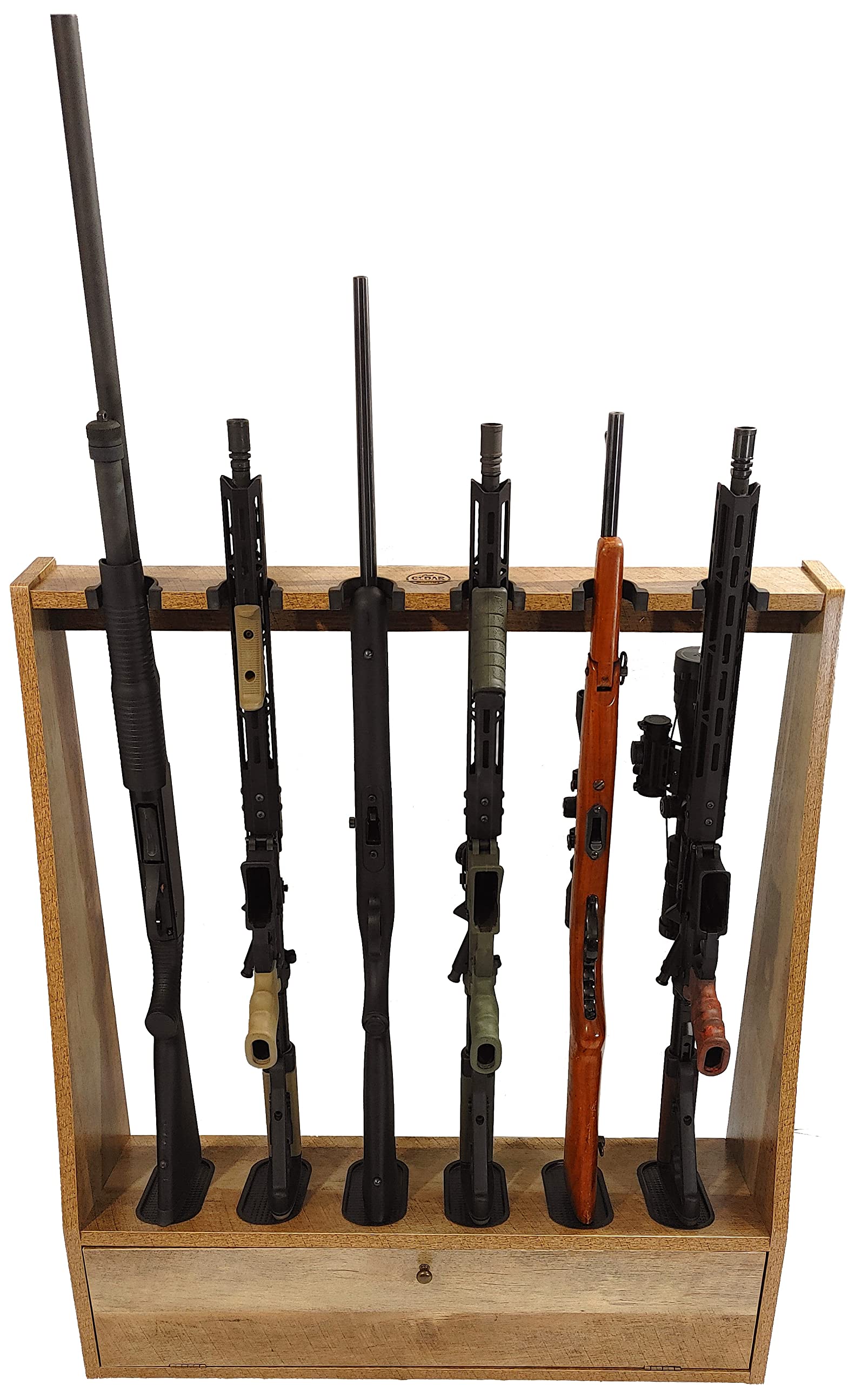 Old Cedar Outfitters Premium Standing Gun Rack - Wall Mounted Rifle & Shotgun Storage for Hunting Cabin, Man Cave, or Home Security - Durable Wooden Firearm Organizer with Rustic Design