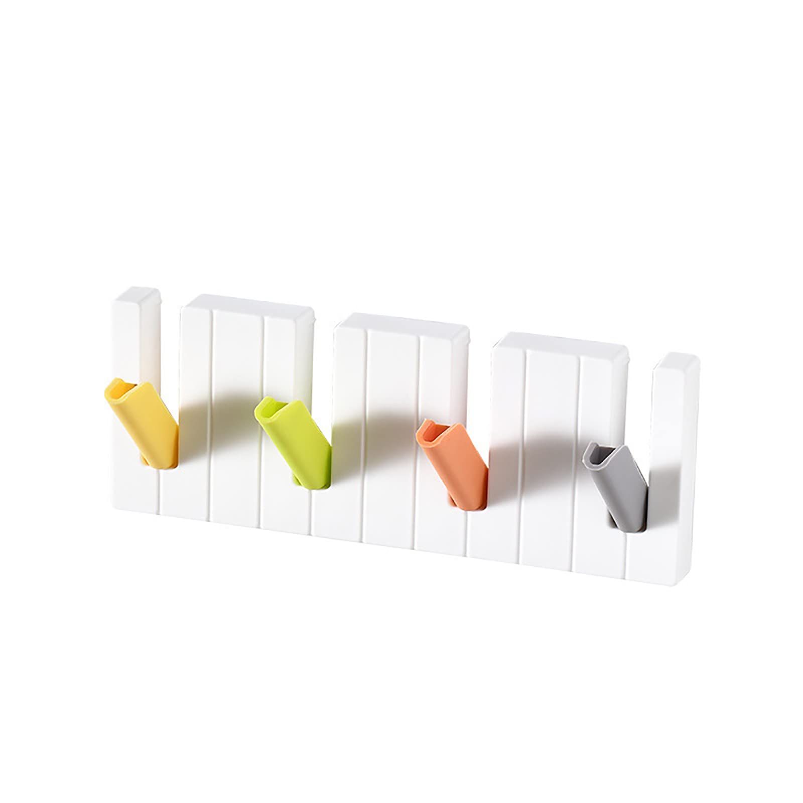 4-Hook Piano Key Coat Rack - Wall Mounted Hat & Bag Organizer for Entryway Decor
