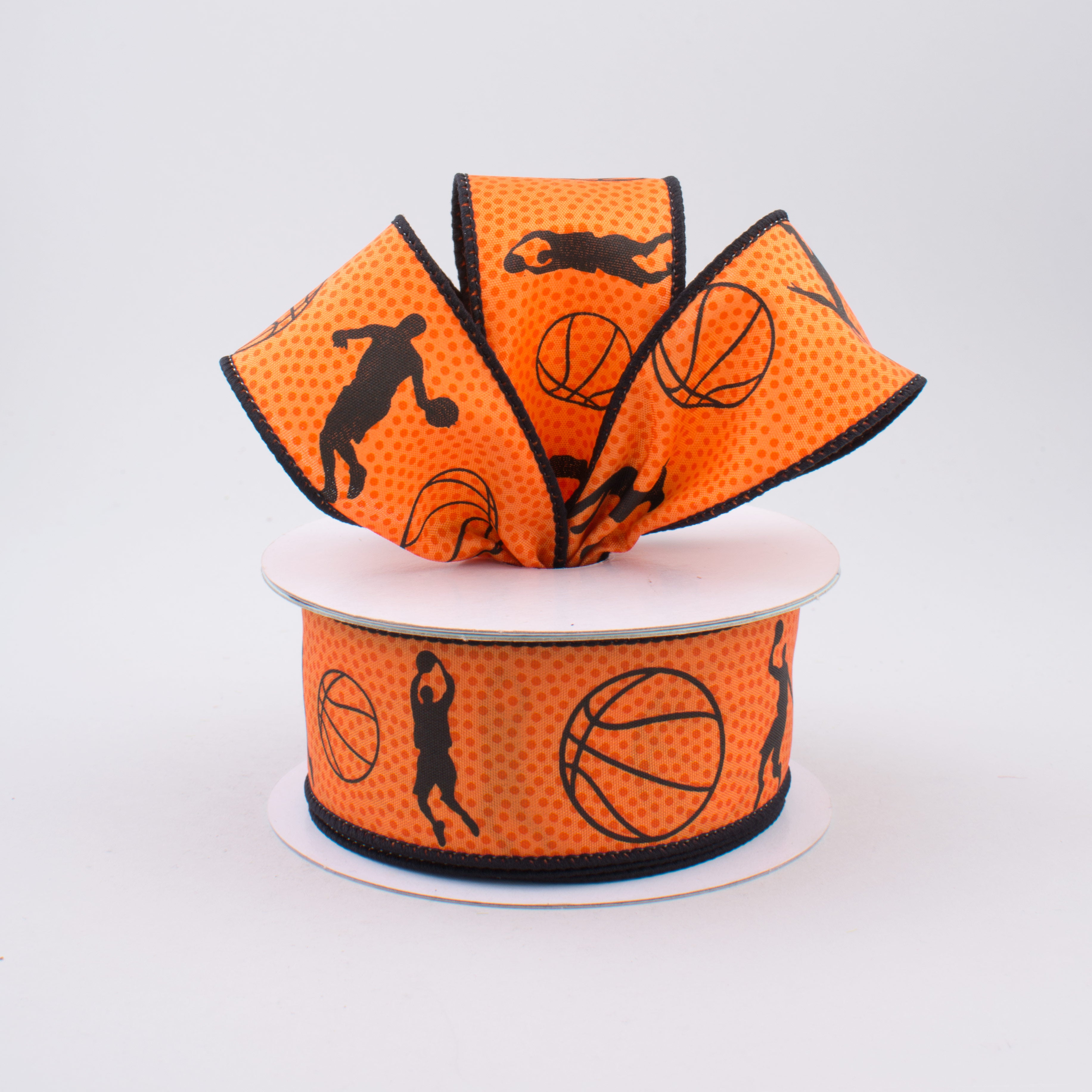 1.5 Inch Basketball Ribbon - 10 Yards Bulk Roll for Sports Decor, Team Spirit & Party Supplies - Perfect for Cheerleading, Gym Decorations, and Game Day Celebrations