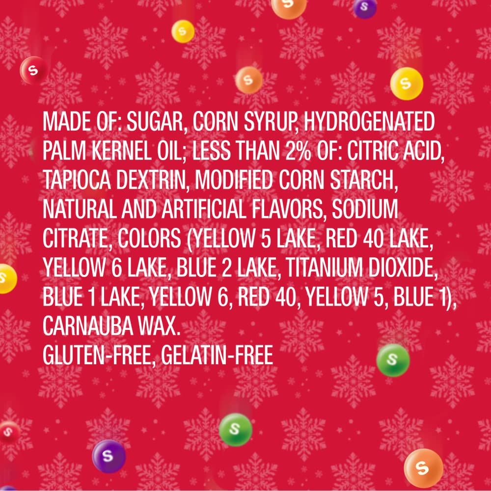 Skittles Original Christmas Chewy Candy Cane Gift - 2.6 oz Pack - Festive Holiday Treats for Stocking Stuffers & Party Favors