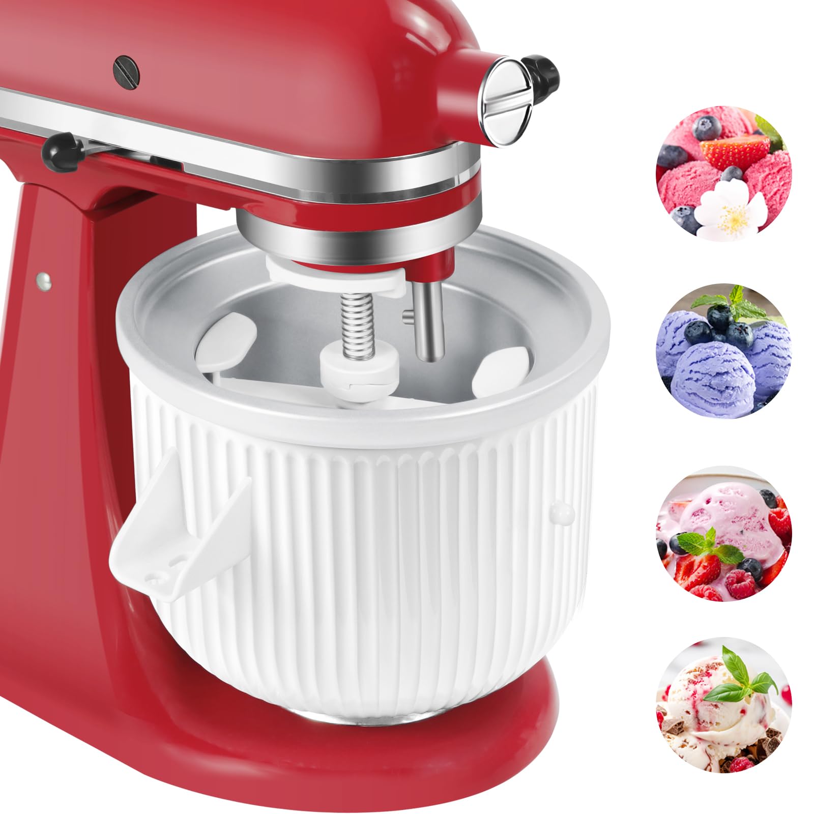 **GLINK 2-Quart Ice Cream Maker Attachment for KitchenAid Stand Mixer – Compatible with 4.5-6Qt Mixers – Make Frozen Yogurt, Ice Cream, Sorbet & Gelato at Home – Perfect for Parties, Desserts & Family Treats**