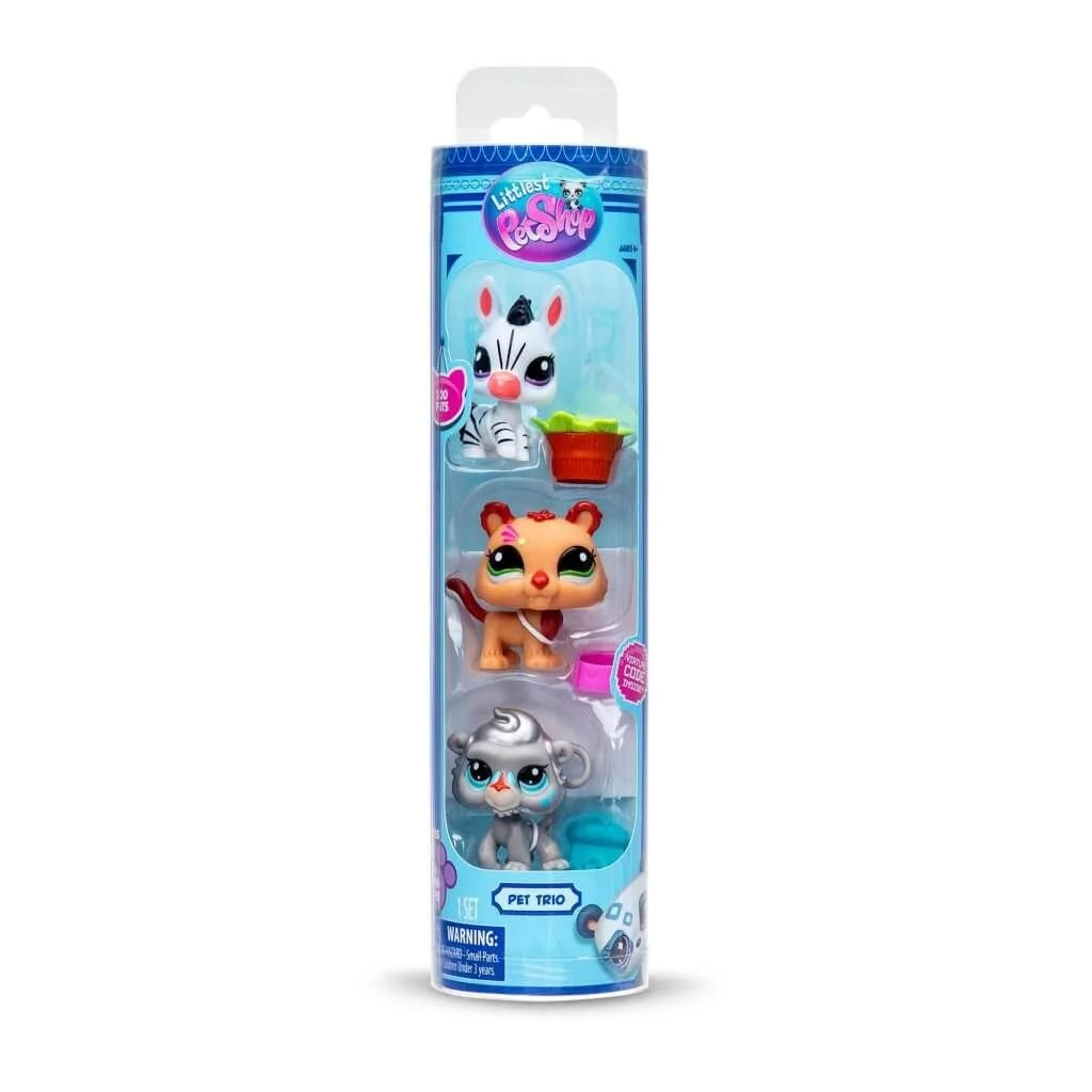 Littlest Pet Shop Trio in Tube - 3 Pack Zoo Pets for Kids | Collectible Animal Toys for Play & Display | Perfect for Birthday Gifts & Classroom Rewards