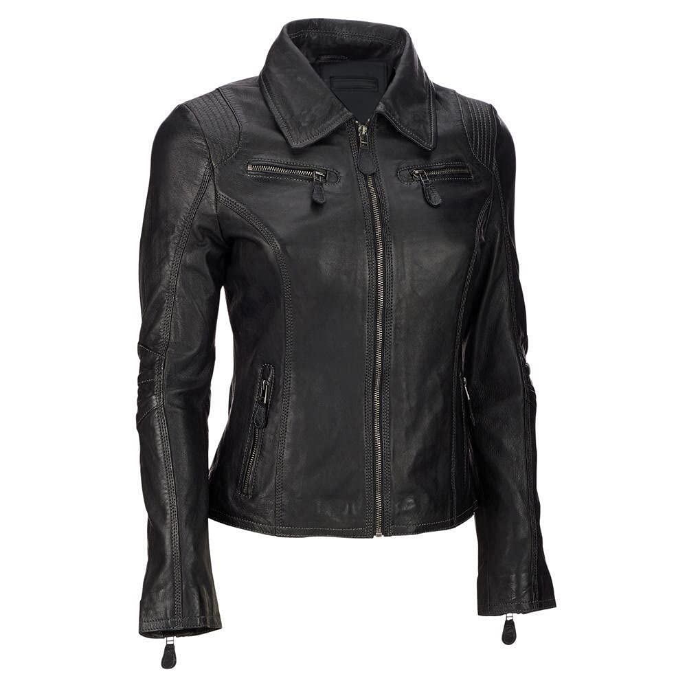 Stylish Women's Short Leather Jacket - Fashionsta Craze Genuine Leather Biker Jacket for Women | Perfect for Casual Outings, Nightlife & Motorcycle Riding