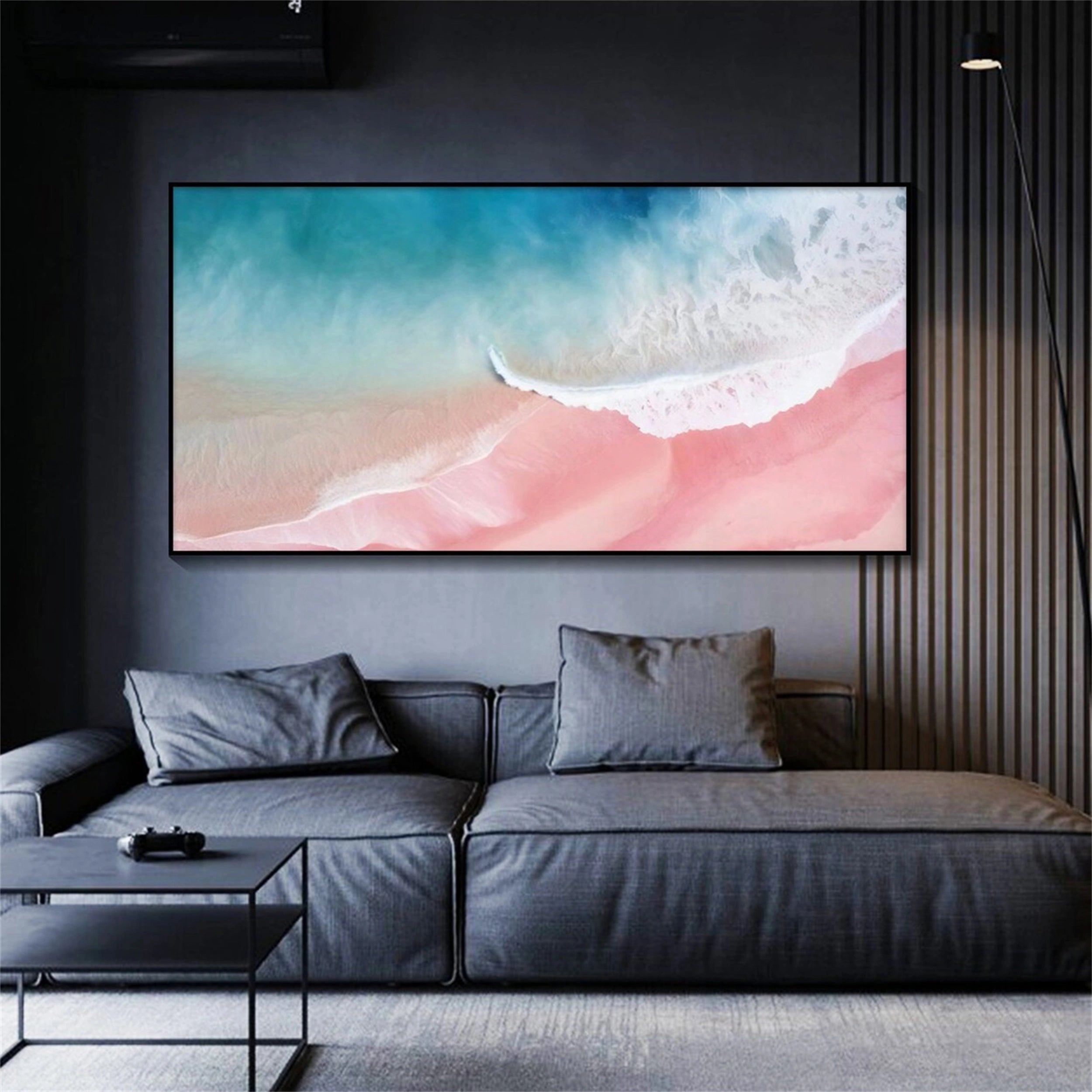 Ocean and Sky Painting #OS 064 - Handmade Seascape Wall Art for Home & Office Decor - Perfect for Living Room, Bedroom, or Beach House