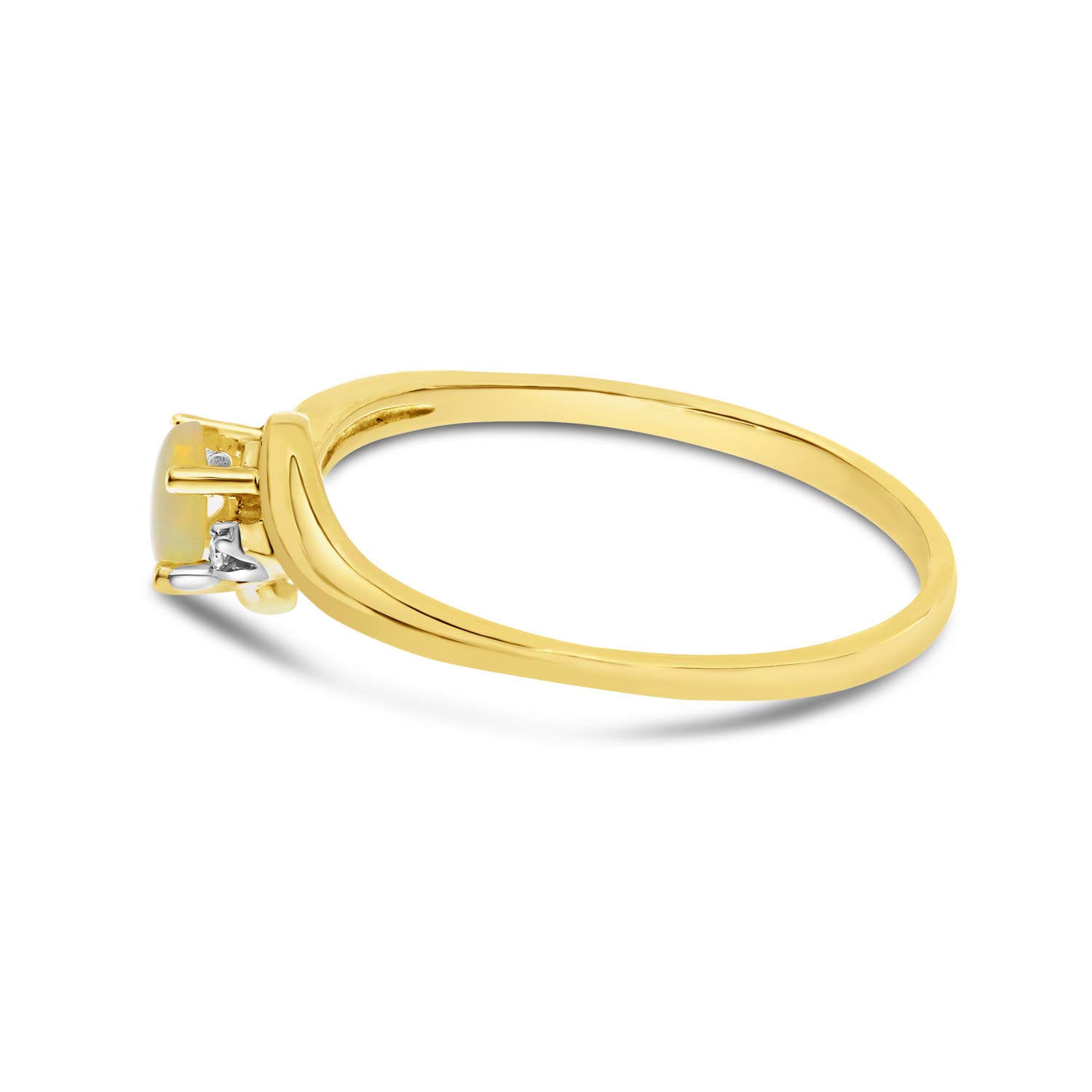 14K Yellow Gold Opal and Diamond Ring for Women – Elegant Jewelry Gift for Wedding, Anniversary & Special Occasions