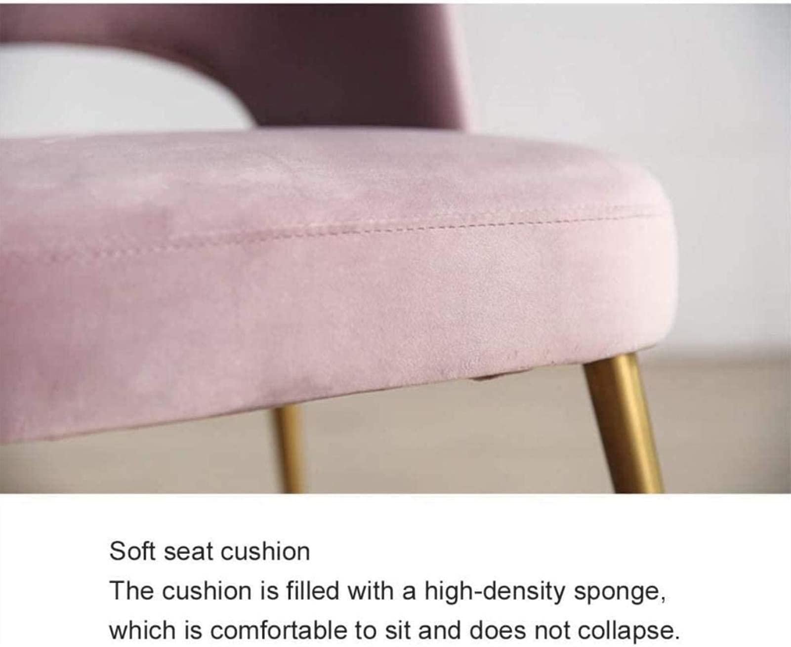 Ergonomic Office Chair with Metal Legs & Solid Wood Frame - Pink Adjustable Swivel Chair for Home, Living Room, Kitchen & Makeup Station - Comfortable Backrest & Armrests for Work, Study & Relaxation