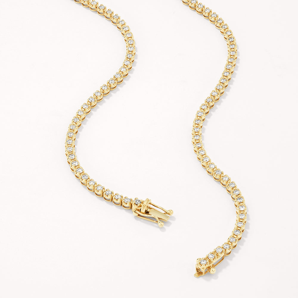 4.00ct Lab Grown Diamond Tennis Necklace in 10k Gold - Elegant Jewelry for Weddings, Anniversaries & Special Occasions