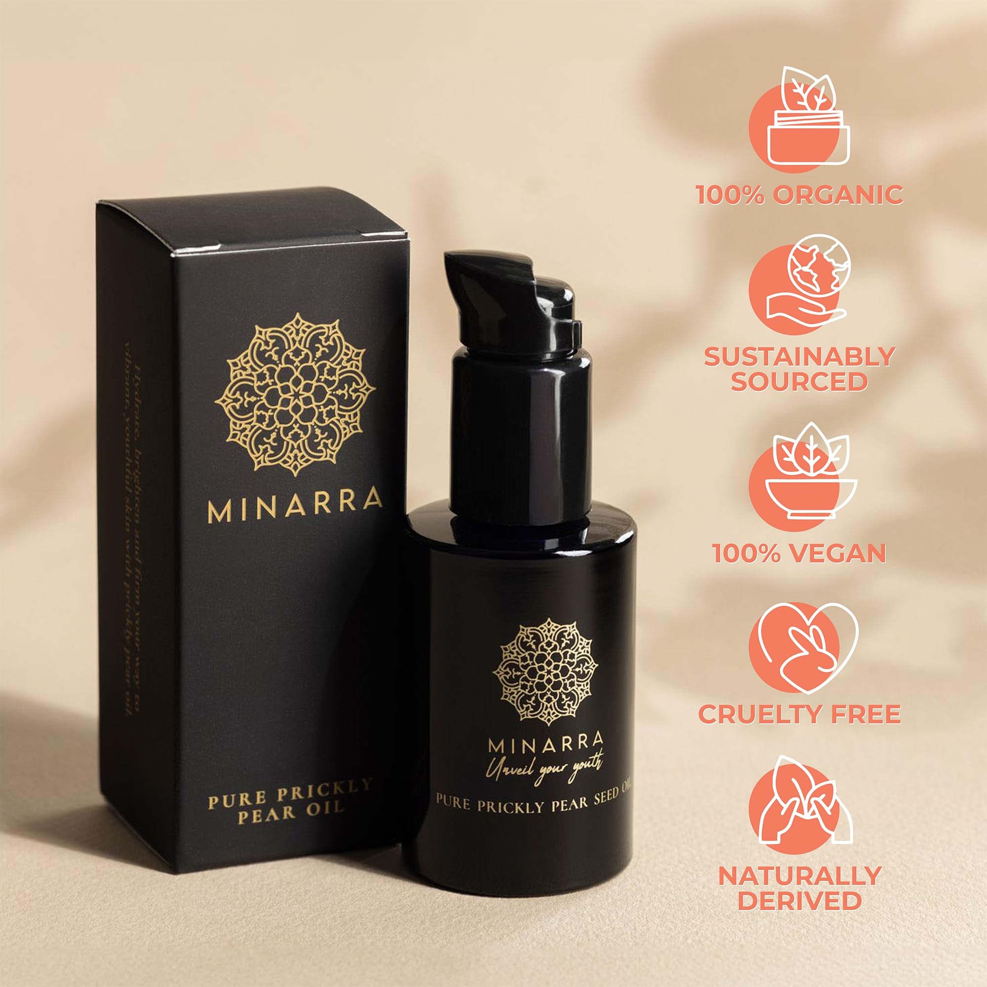 Organic Moroccan Prickly Pear Seed Oil for Face & Body - Anti-Aging, Vegan, Cruelty-Free Moisturizer to Reduce Wrinkles & Hydrate Skin | Fragrance-Free, Non-GMO, Chemical-Free 30mL | Perfect for Night Routine, Dry Skin Care & Natural Beauty Regimen