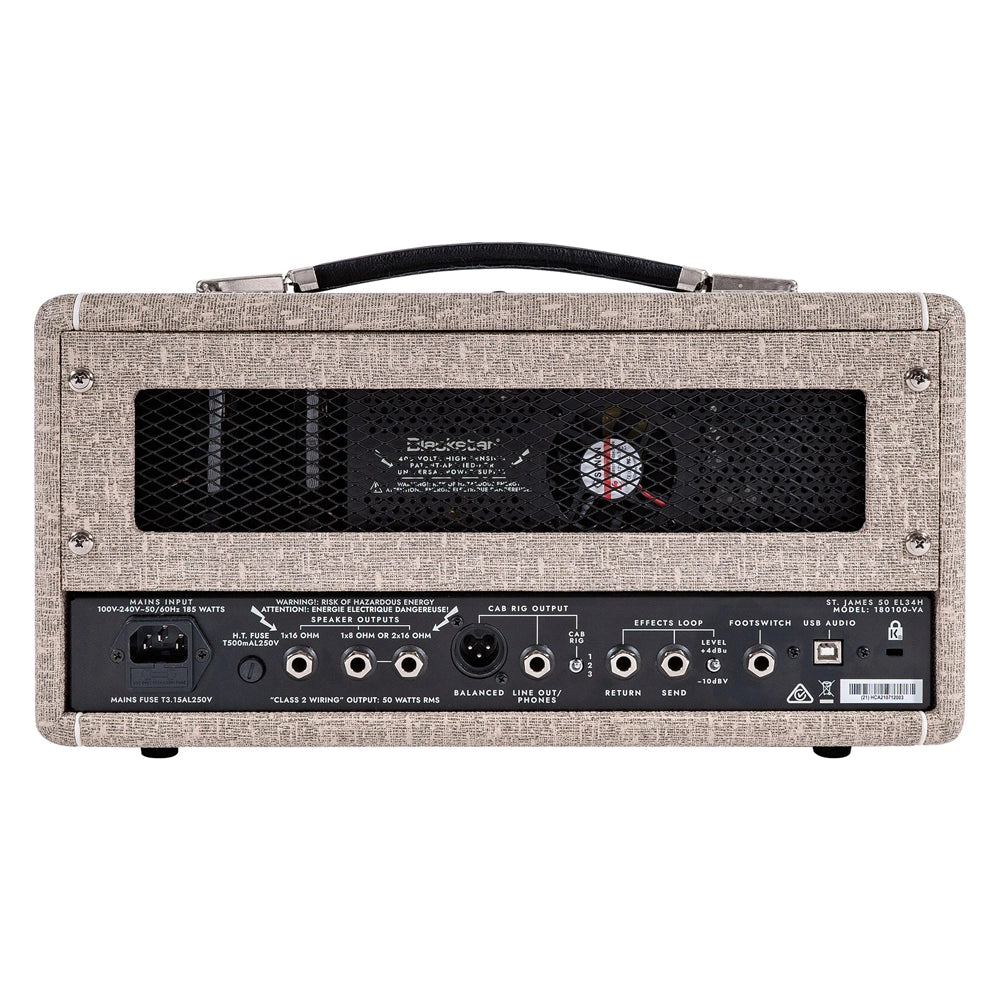 Blackstar St James 50W Tube Guitar Amplifier Head - Fawn Tweed Finish | Professional Stage & Studio Amp for Electric Guitarists